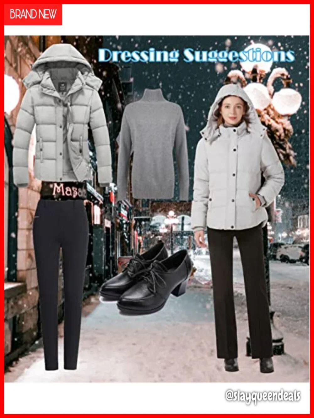 Quilted Puffer Jacket with Removable Hood - Warm Winter Coat